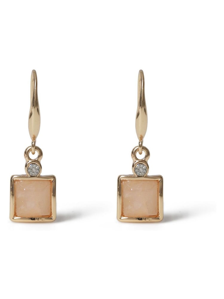 Aela Gold Tone Mini Square Drop Earrings - Imagen 1 de 2