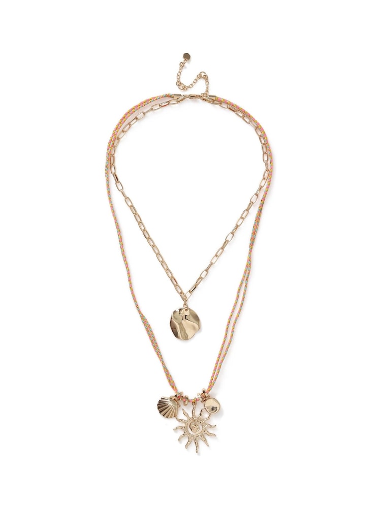 Aela Corded Multirow Necklace - Image 1 of 2 Aela Corded Multirow Necklace - Image 1 of 2