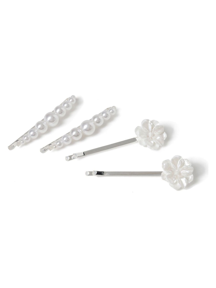 Pearl Flower Hair Slides Multipack - Image 2 of 2 Pearl Flower Hair Slides Multipack - Image 2 of 2