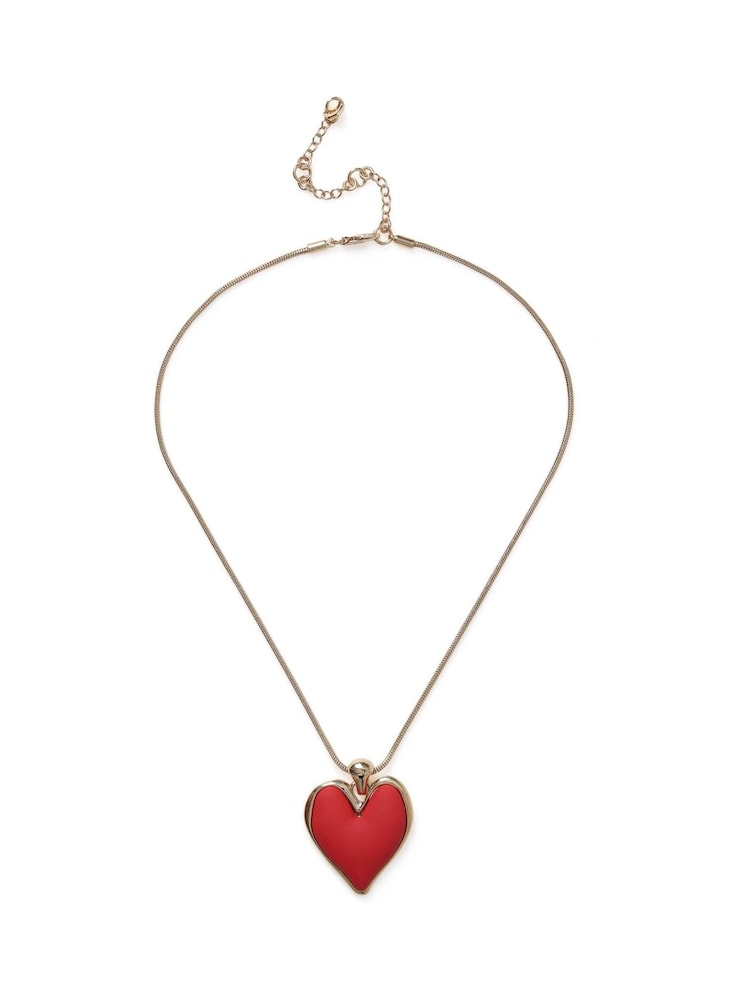 Aela Red Matte Heart Necklace - Image 1 of 2
