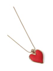 Aela Red Matte Heart Necklace - Image 2 of 2