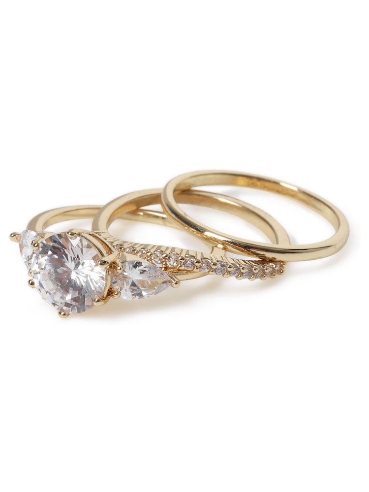 Diamond Simulant Curve Rings Multipack - Image 1 of 2 Diamond Simulant Curve Rings Multipack - Image 1 of 2