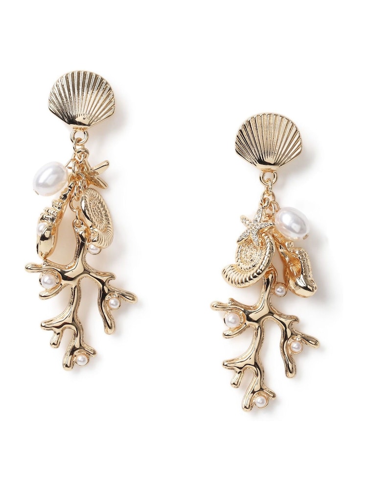 Coral Charm Drop Earrings - Image 1 of 3