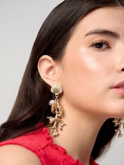 Coral Charm Drop Earrings - Image 3 of 3