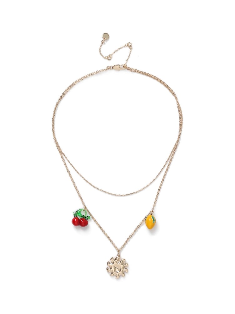 Aela Gold Tone Fruit Charm Necklace - Image 1 of 2