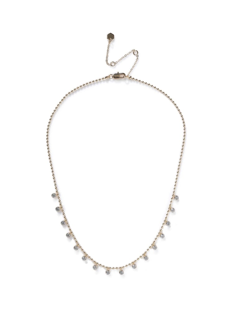 Aela Gold Tone Diamond Simulant Charm Necklace - Image 1 of 1 Aela Gold Tone Diamond Simulant Charm Necklace - Image 1 of 1