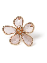 Aela Pink Statement Facet Flower Ring - Image 1 of 2