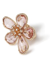 Aela Pink Statement Facet Flower Ring - Image 2 of 2