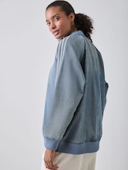 adidas Originals Black Denim Superstar Track Oversized full-zip track jacket - Image 3 of 6