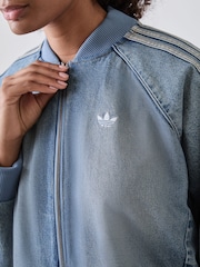 adidas Originals Black Denim Superstar Track Oversized full-zip track jacket - Image 4 of 6