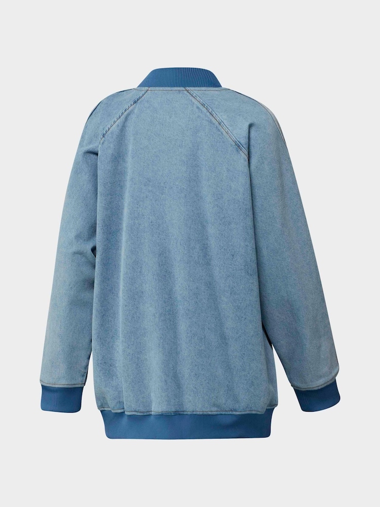 adidas Originals Black Denim Superstar Track Oversized full-zip track jacket - Image 6 of 6