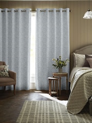 Blue Floral Chenille Made to Measure Curtains - Image 2 of 9