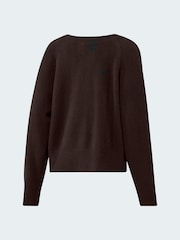 adidas Originals Brown Essential Knit V-Neck Jumper - Image 7 of 7