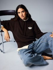 adidas Originals Brown Essential Knit Hoodie - Image 5 of 9