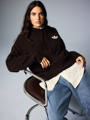 adidas Originals Brown Essential Knit Hoodie - Image 6 of 9