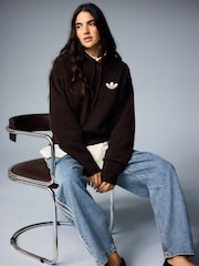 adidas Originals Brown Essential Knit Hoodie - Image 7 of 9