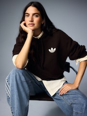 adidas Originals Brown Essential Knit Hoodie - Image 8 of 9