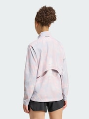 adidas Pink/Grey adi365 Run Animal Print Iconic Jacket - Image 2 of 6
