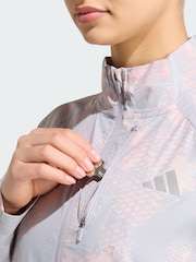 adidas Pink/Grey adi365 Run Animal Print Iconic Jacket - Image 4 of 6