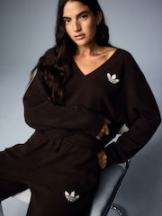 adidas Originals Brown Essential Knit Trousers - Image 7 of 9