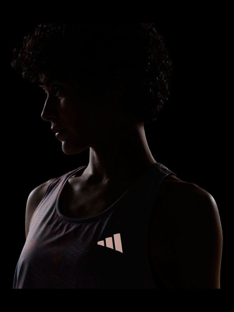 adidas Pink/Grey adi365 Run Animal Print Iconic Vest - Image 6 of 6 adidas Pink/Grey adi365 Run Animal Print Iconic Vest - Image 6 of 6