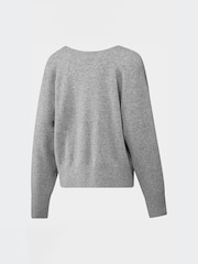 adidas Originals Grey Essential Knit V-Neck Jumper - Image 12 of 12
