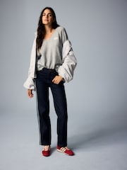 adidas Originals Grey Essential Knit V-Neck Jumper - Image 3 of 12