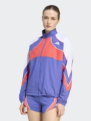 adidas Blue Adizero Running Jacket - Image 1 of 6