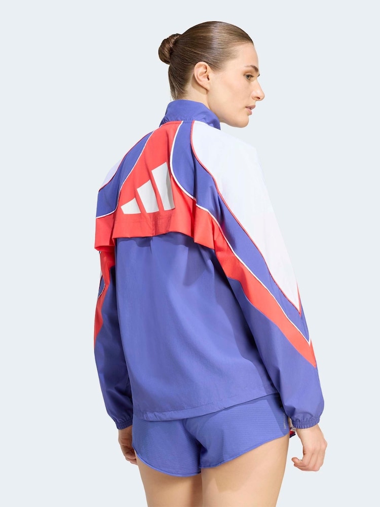adidas Blue Adizero Running Jacket - Image 2 of 6