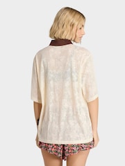 adidas White X Farm Rio Premium Lace Polo Top - Image 2 of 6