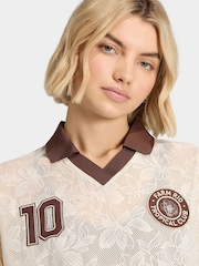 adidas White X Farm Rio Premium Lace Polo Top - Image 4 of 6