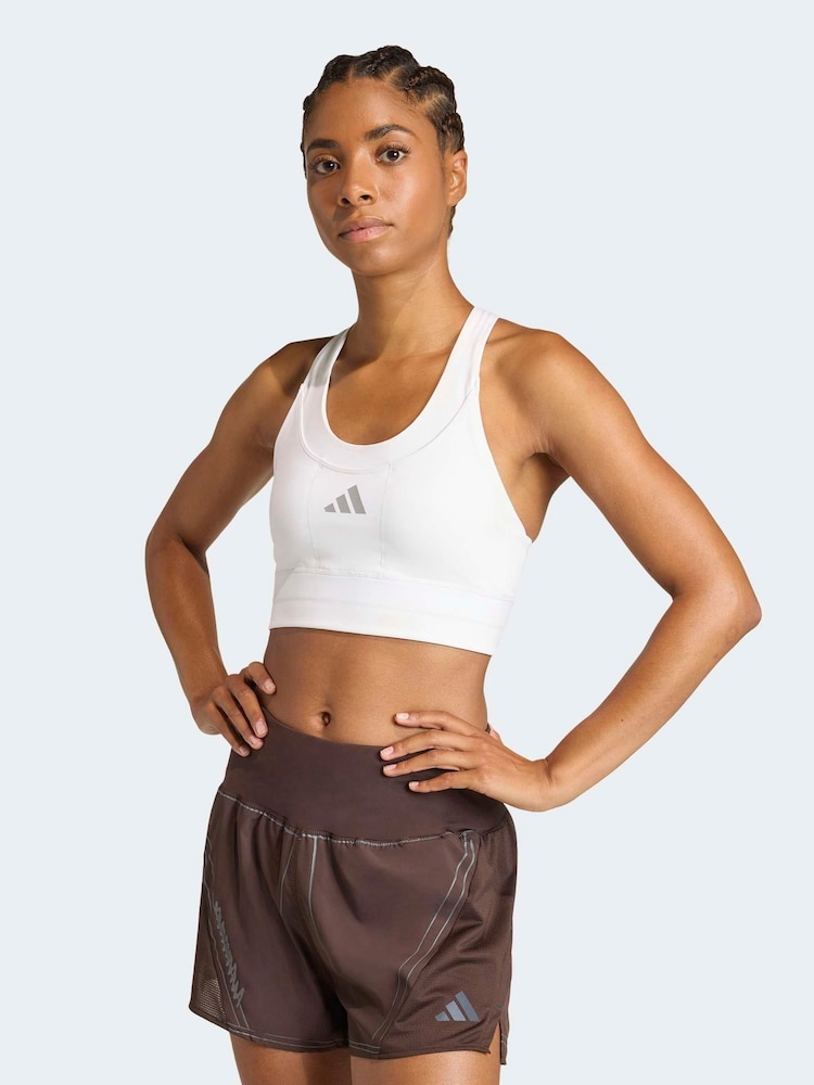 adidas White adi365 Pocket Run Bra - Image 1 of 8