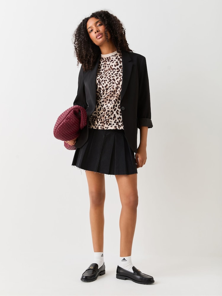 adidas Leopard Essentials All Over Animal T-Shirt - Image 2 of 5 adidas Leopard Essentials All Over Animal T-Shirt - Image 2 of 5