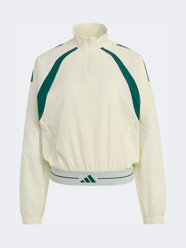adidas Ivory Hyperglam Wind DNA Sweat Top - Image 1 of 1 adidas Ivory Hyperglam Wind DNA Sweat Top - Image 1 of 1
