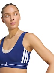 adidas Dark Blue Hyperglam Training Bra - Image 4 of 7