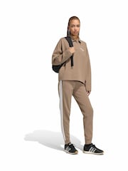 adidas Khaki Green Essentials Linear Polo Sweatshirt - Image 3 of 6