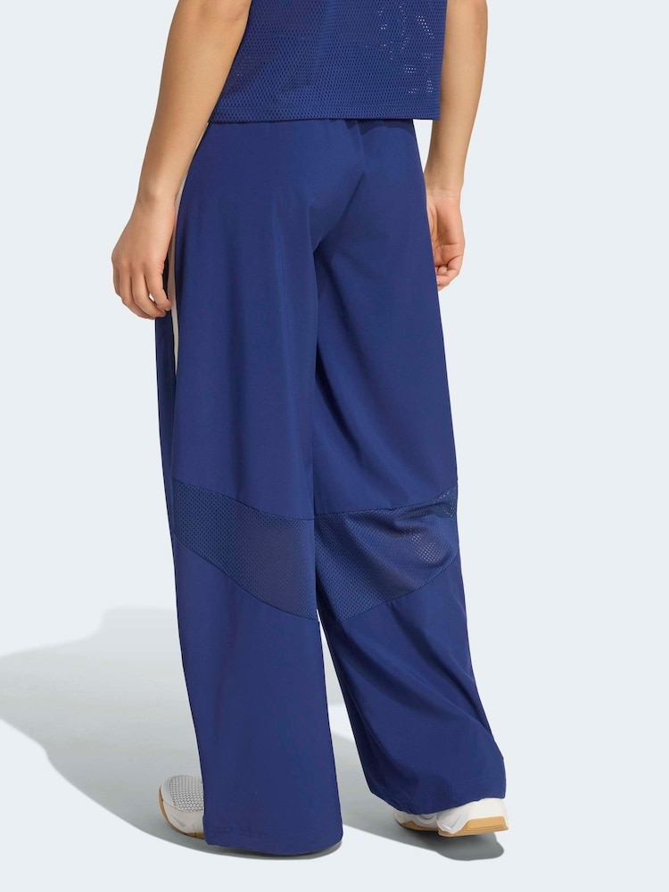 Dunkelblau - adidas Hyperglam Wide Leg Trousers - Bild 2 von 8
