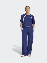 Dunkelblau - adidas Hyperglam Wide Leg Trousers - Bild 4 von 8