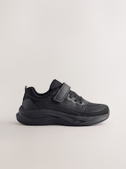 Black/Black Wide Fit (G) Elastic Lace-Up Trainers - Image 2 of 6