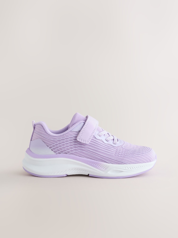 Lilac Purple Wide Fit (G) Elastic Lace-Up Trainers - Image 2 of 6 Lilac Purple Wide Fit (G) Elastic Lace-Up Trainers - Image 2 of 6