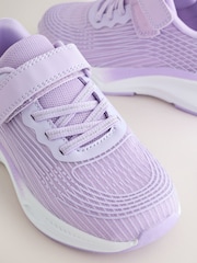 Lilac Purple Wide Fit (G) Elastic Lace-Up Trainers - Image 4 of 6