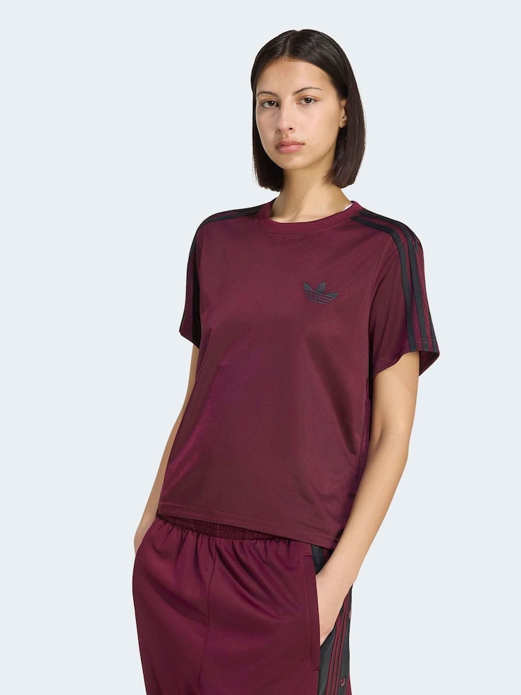 adidas Originals Maroon Red Firebird T-Shirt - Image 1 of 6 adidas Originals Maroon Red Firebird T-Shirt - Image 1 of 6