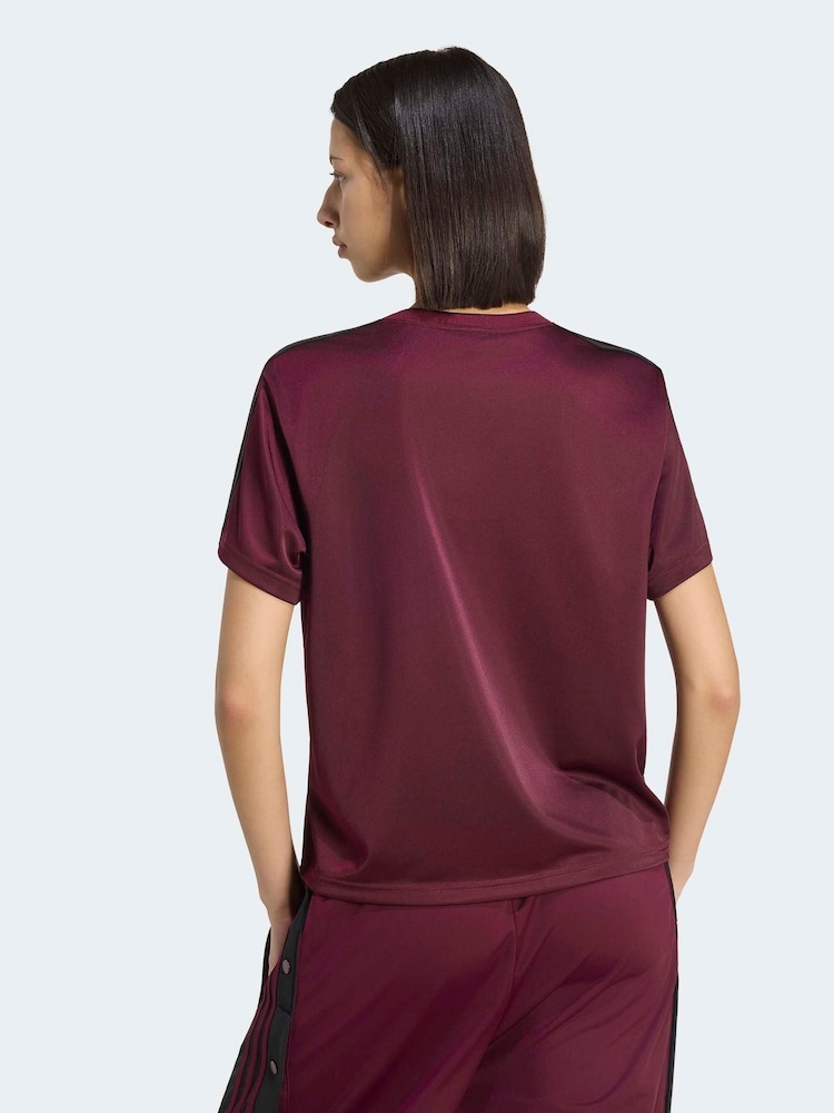 adidas Originals Maroon Red Firebird T-Shirt - Image 2 of 6 adidas Originals Maroon Red Firebird T-Shirt - Image 2 of 6