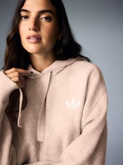 adidas Originals Brown Essential Knit Hoodie - Image 2 of 5