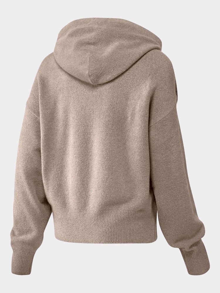 adidas Originals Brown Essential Knit Hoodie - Image 5 of 5 adidas Originals Brown Essential Knit Hoodie - Image 5 of 5