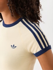adidas Originals Cream Knit T-Shirt - Image 4 of 5