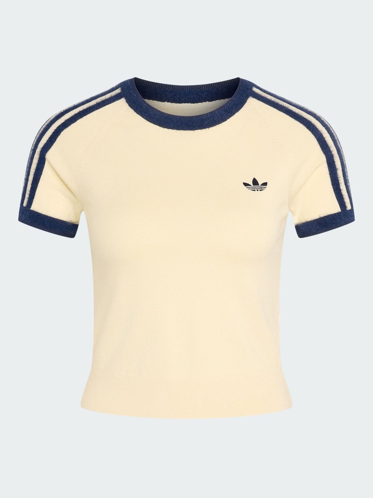 adidas Originals Cream Knit T-Shirt - Image 5 of 5 adidas Originals Cream Knit T-Shirt - Image 5 of 5