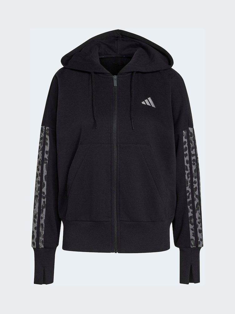adidas Black/Animal Esentials 3-Stripes Hoodie - Image 1 of 1