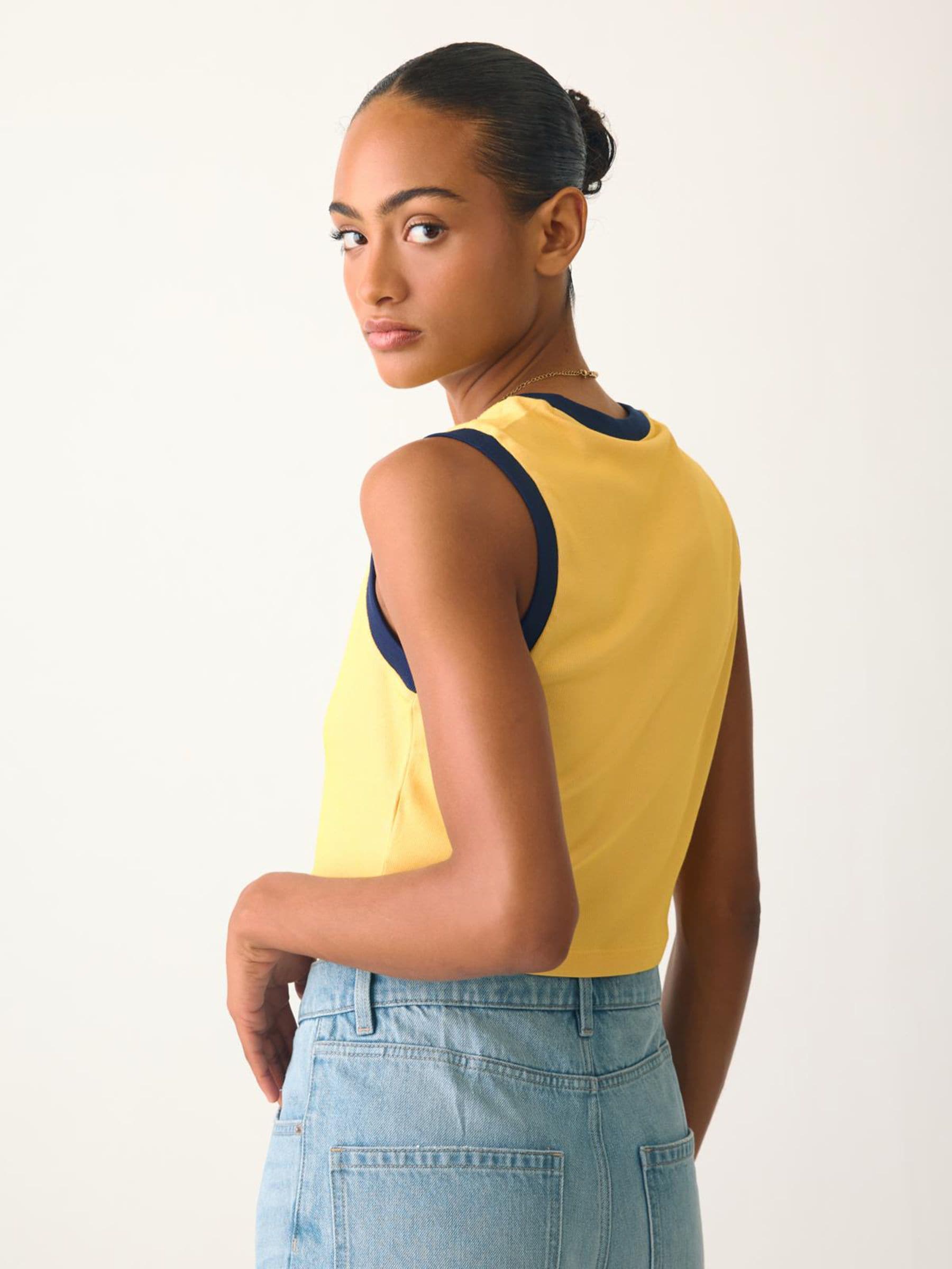 Buy adidas Originals Yellow Pinstripe Sleeve Vest Top from Next USA