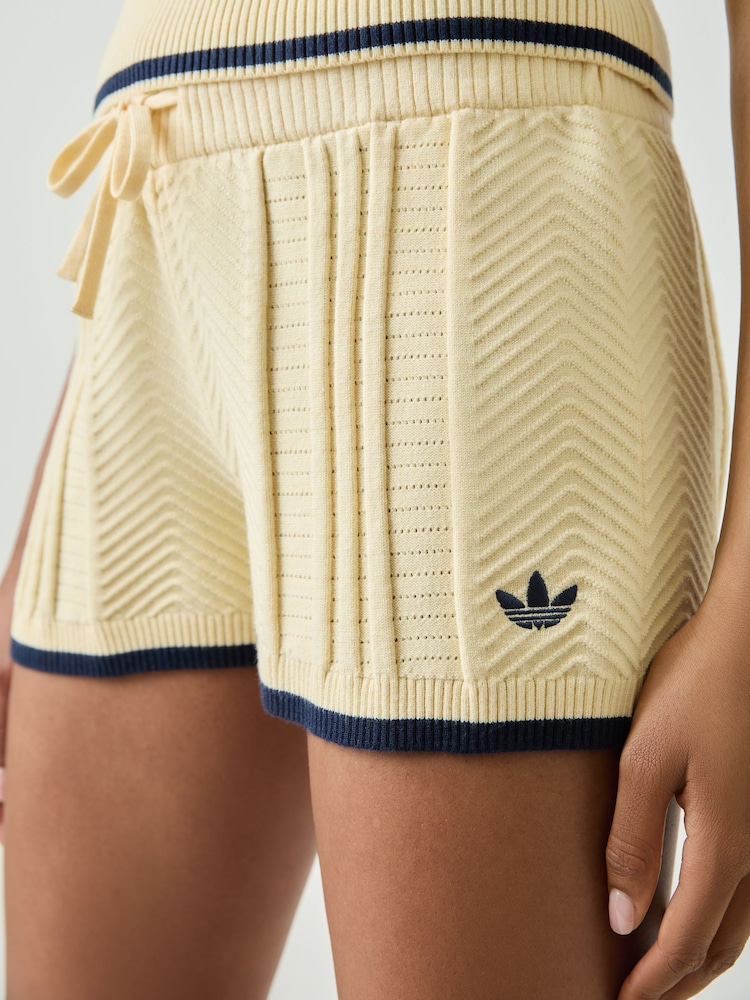 adidas Originals Yellow Cable Knit Shorts - Image 4 of 4 adidas Originals Yellow Cable Knit Shorts - Image 4 of 4